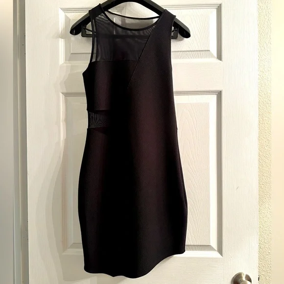 Express Asymmetrical black mini dress
